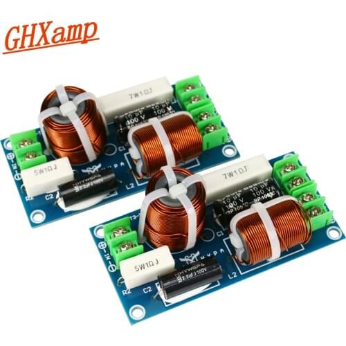 GHXAMP 120W Speaker Two Way Crossover Sound Treble Bass 3.2khz HIFI MKT Capacitance 1.0 Pure Copper 8inch Bookshelf Speaker 2PCS
