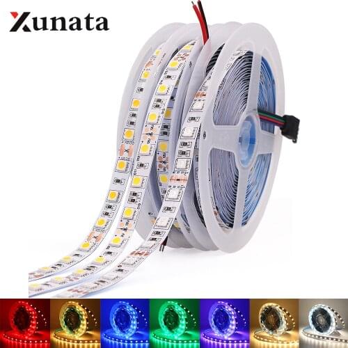 Epistar Chip SMD 5050 RGB LED Strip DC 12V Super Brighter Flexible Tape LED Light Lamp Natural White/ Red /Green /Blue 5m