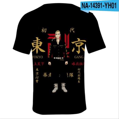 3D Comic Tokyo Revengers T Shirt Men Women Tees Fashion Cosplay Outfit Hip Hop Kids Tops Casual Summer Boys Girls Black t-Shirt