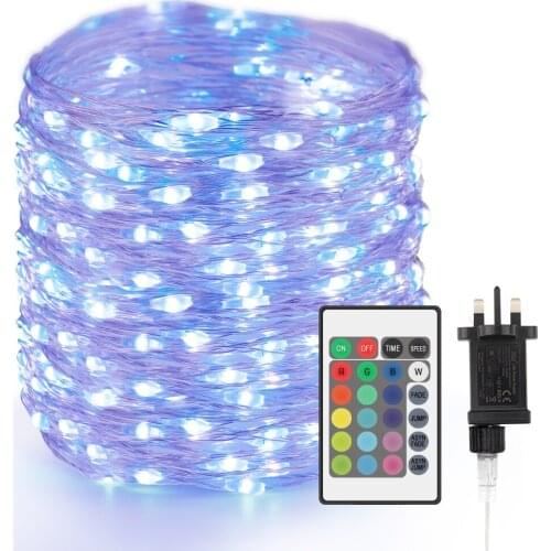Fairy String Lights 20M 200 LEDs Colorful Copper Wire Lights, Dimmable with Remote Timmer, Waterproof Decorative Lights for Home