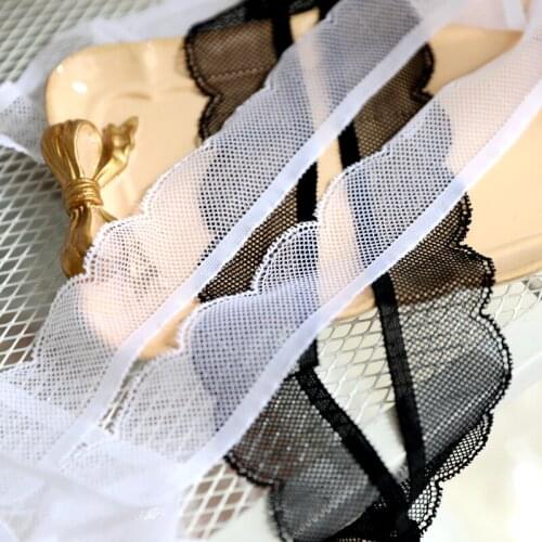 Hot sale Her dress lace accessories 3.6 CM wide grid stretch lace H3602