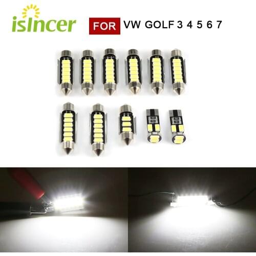 Perfect White Canbus LED Interior Light indoor dome map reading bulb Kit for VW Golf 3 4 5 6 7 Super bright replacement lamp