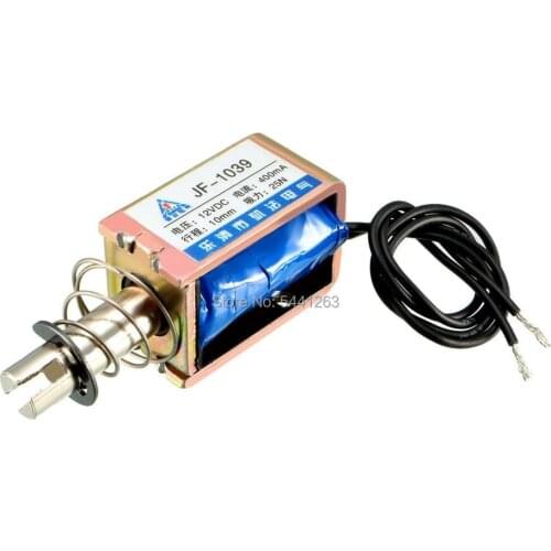 JF-1039 DC6V 12V 24V 25N 10mm Stroke Pull Type Open Frame Solenoid Electromagnet Linear Motion