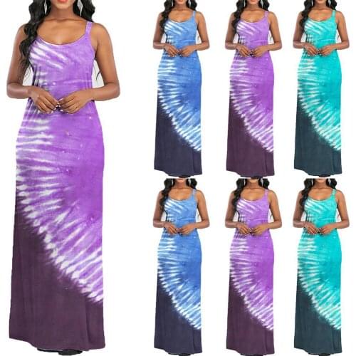 Summer Dress For Women 2021 Fashion Shell Print O-Neck Sleeveless Sexy Slim Sling Maxi Dresses Female Vestidos Ladies Clothing