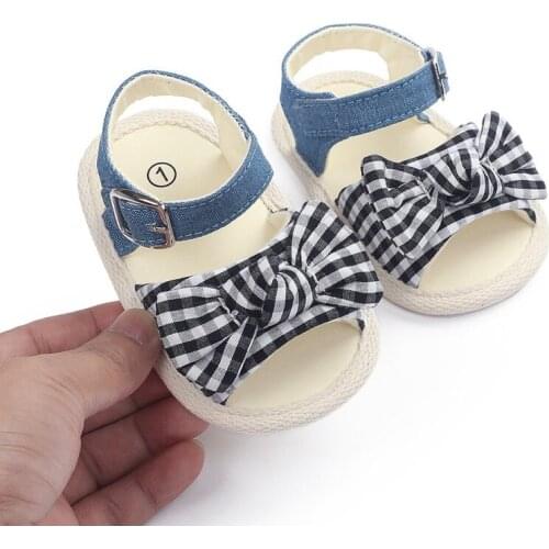 New Summer Babys Sandals For Girls Newborn Dot Bow Princess Baby Girl Shoes Cotton Sandals Baby Girl Shoes