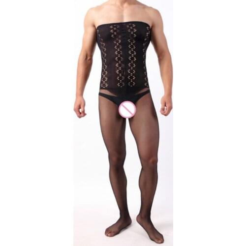 Best Sell Male Underwear Mens Sexy Costumes Lingerie Crotchless Bodysuits Nightwear Fetish Catsuit Gentleman Exotic Sleepwear