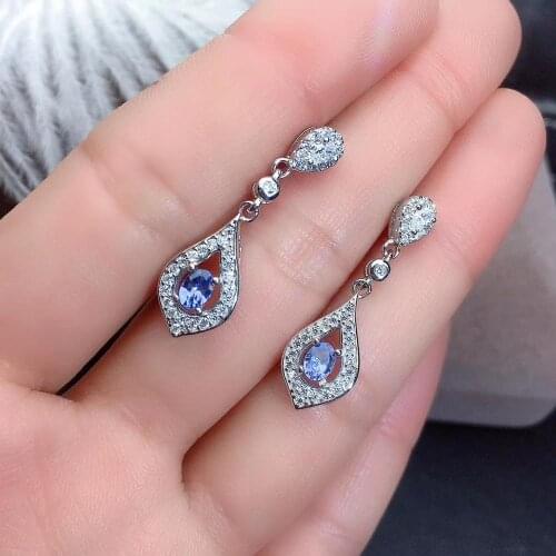 Best Gift Natural Real Tanzanite Earring Natural And Real 925 sterling silver Tanzanite Earring