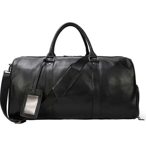 Men Male Weekend Bag Business Man 55Cm Natural Cow Skin Travel Bags Waterproof Mens Leather Overnight Bags Hand Luggage