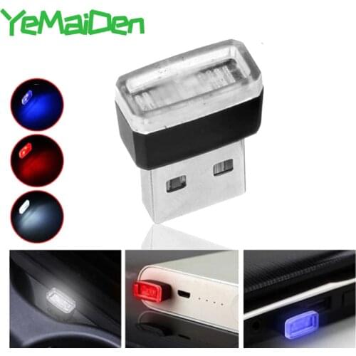 Mini Small USB LED Light Car Styling Interior Decorative Ambient Emergency Lighting Portable Accessories Red Blue White Purple
