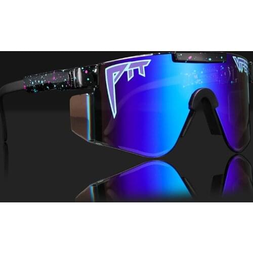 Pit Viper Original Oversized Semi Rimless Sunglasses Men UV400 Half Frame Sports FashionGoggle Big Mirror Shades With Free Box