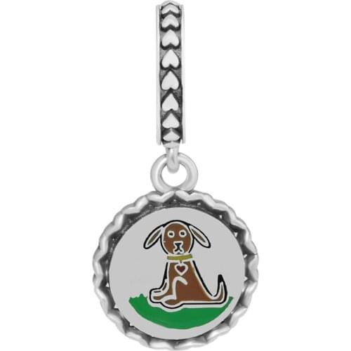 DIY Beads Charms Silver 925 Original Bracelet Sterling-Silver-Jewelry Dog Stick Figure Bead FOR jewelry Berloque Perles