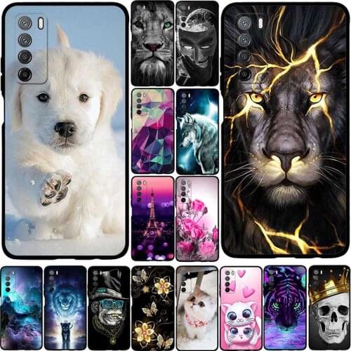 Silicone Cases For Huawei Honor Play 4 5G Case Soft TPU Back Cover For Honor Play 4 5G Phone Case Anime Flower Tower Cat Bumper