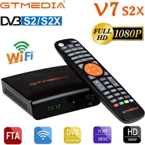 Satellite Receiver GTMEDIA V8X H.265 DVB S2 S2X Buildin Wifi CA Slot Scart Set Top Box GT MEDIA V7S 2X with usb wifi freesat v7