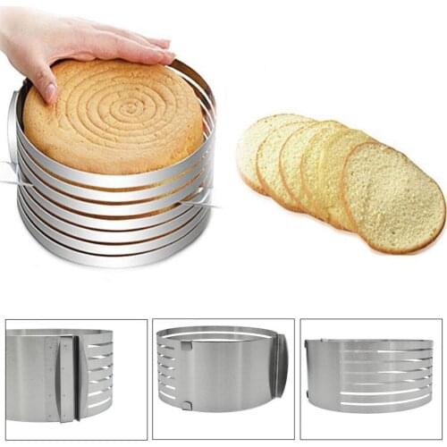 Stainless Steel Adjustable Round Bread Cake Cutter Mousse Ring Decoration Slicer Cake Fondant Mold Mould Cake Baking Cutter D0P2