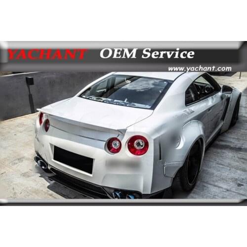Car-Styling FRP Fiber Glass Trunk Spoiler Ducktail Fit For 2008-2015 R35 GTR CBA DBA LB LP Ver 2 Style Rear Trunk Spoiler Wing