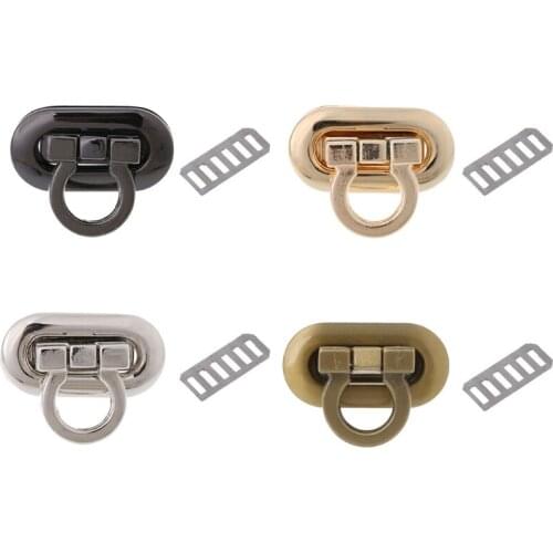 THINKTHENDO New Metal Clasp Turn Lock Twist Lock for DIY Handbag Craft Bag Purse Hardware