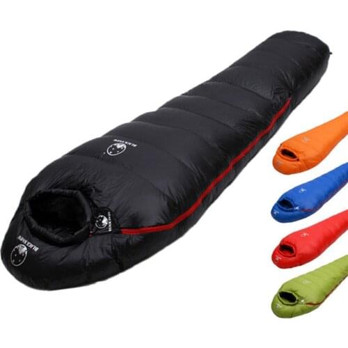 Outdoor Accessories White Goose Down Filled Adult Mummy Sleeping Bag Suitable For Winter Warmth 4 Thickness Camping Trip