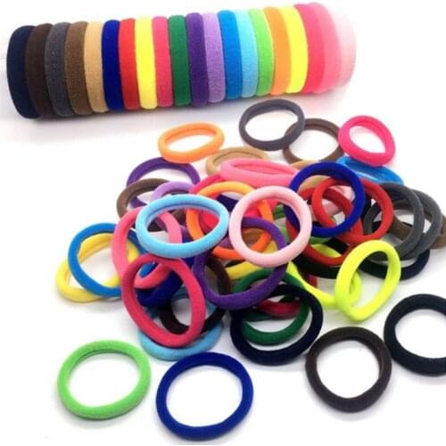High Elasticity 4cm Medium Thick Rolled Towel Hair Rope Candy Solid Color Rubber Band Ring Ponytail Holder Scrunchy
