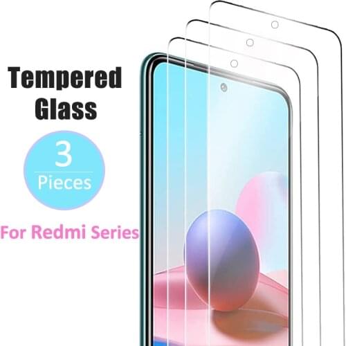 3PCS Full Cover Protective Glass For Xiaomi Redmi Note 10 8 6 5 7 9s Pro 5 Plus 5A 7 7A 8A 9A 9C Tempered Screen Protector Glass