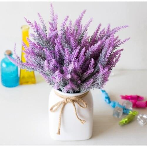 1 Bundle Romantic Provence Lavender Artificial Flowers For Wedding Decoration Home Garden Decor Fake Floral Festival Bouquets