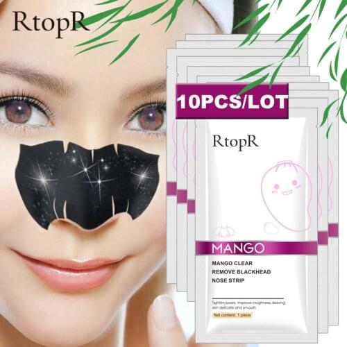10Pcs Blackhead Remover Deep Cleaning Nose Mask Acne Pore Removal Strip Face Lift Firming Peeling T Zone Care Oil-control TSLM1