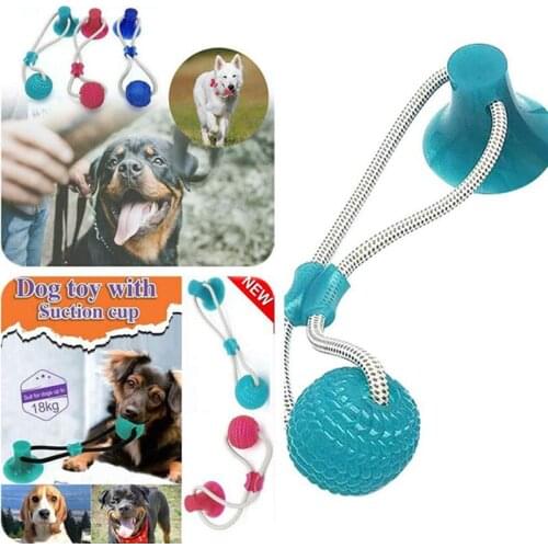 10PcsMultifunction Pet Molar Bite Toy Dog Interactive Suction Cup Elastic Ropes Dog Tooth Cleaning Chewing Playing IQ Treat Toys