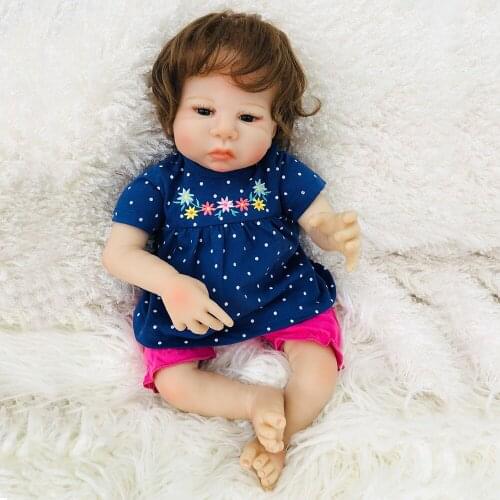 18inch bebes reborn realista boneca 45cm silicone reborn baby girl doll toys for children gift newborn baby toddler doll