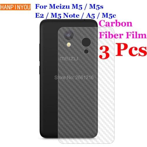 3 Pcs/Lot For Meizu A5 M5 M5s E2 M2 E M5c M5 Note 3D Non-slip Clear Carbon Fiber Back Film Screen Protector Protective Sticker