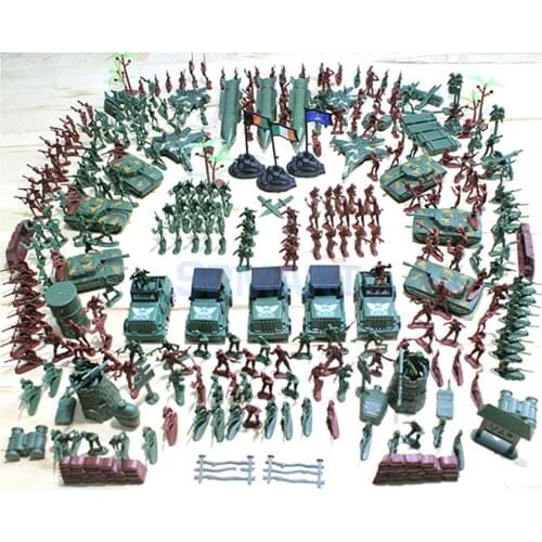 307pcs Plastic Military Playset 4cm Soldier Figures with Assorted Army Accessories Model Toys For Children Boys