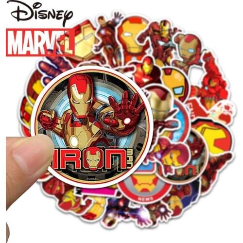 35pcs Disney Waterproof Marvel Hero Iron Man Personalized Sticker Luggage Phone Case Waterproof Sticker