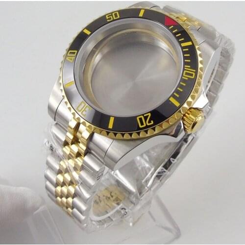 40mm Sapphire Glass Watch Case Ceramic Bezel Jubilee Fit NH35A NH36A ETA 2836 MIYOTA 8215 MOVEMENT