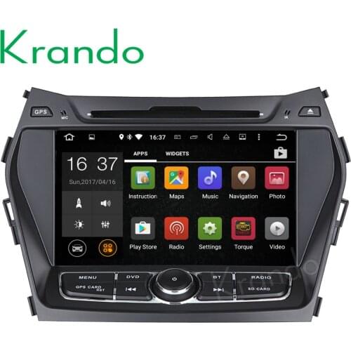 Krando 8" Android 8.0 car audio radio gps dvd navigation multimedia system for Hyundai Santa fe 2013-2016 player WIFI 3G DAB