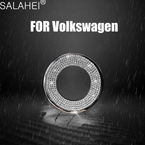 Car Steering Wheel With Diamond Circle Decoration Stickers For VW Volkswagen Jetta Santana Bora Tiguan Car Interior Accessories