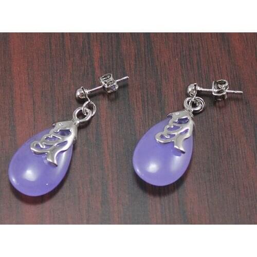 Free Shipping ER000101 Elegant Natural jade Drop Earring
