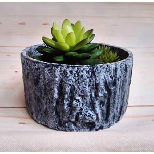 Large Tree Bark Tree Stump Flower Pot Clay Molds Succulent Plant Silicone Mould DIY Resin Molds Cement Concrete Plaster Pot Mold