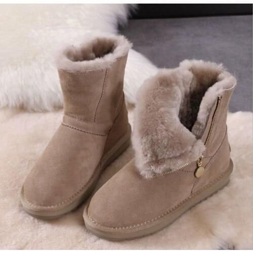 -30 Snow Boots Warm Thick Plush Womens Ankle Boots 2021 Winter Shoes New Side Zipper Flock Ladies Fur Booties Chaussures Femme