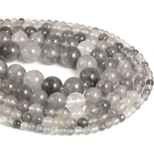 Natural Semi Precious Stone Beads Cloud Crystal Circular DIY For Making Necklaces Bracelets And Earrings 4/6/8/10/12mm 38cm