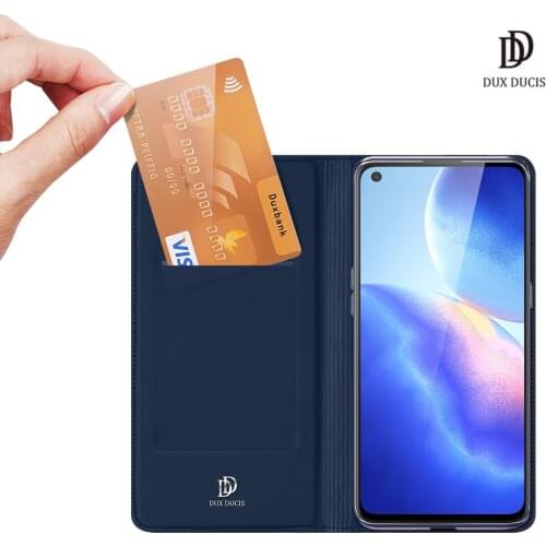 For OPPO Reno5 5G DUX DUCIS Skin Pro Series Flip Cover Luxury Leather Wallet Case Full Good Protection Steady Stand