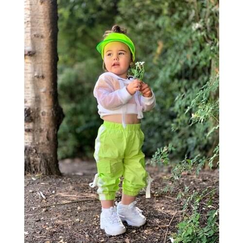 2021 Fashion Baby Summer Clothes Girls Mesh T-shirt+Sport Pants Girl Outfits Kids Tracksuit Kid Clothing Toddler Sets