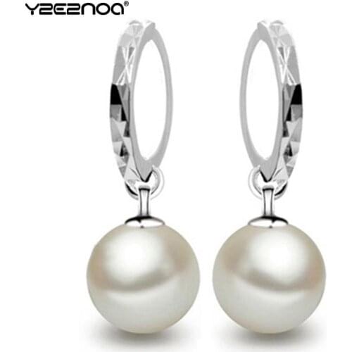 Wild Rhinestones Imitation Pearl Earrings For Women Stud Earrings Boucle D'oreille New Personality Crystal Earrings