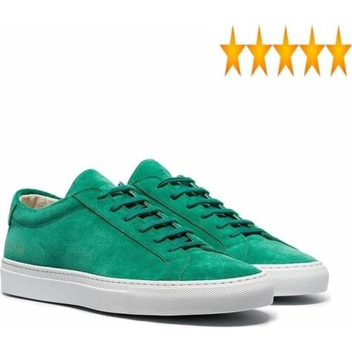 Green Large Size 45 46 Nubuck Genuine Leather Casual Men Solid Lace-Up Round Toe Flat Sneaker Brand Cowhide Fashion Shoes