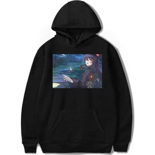 Kawaii Hu Tao Fashion Hoodie Aesthetic Loose Genshin Impact Printed Clothes Harajuku Clothing Casual Streetwear Women Sweatshirt