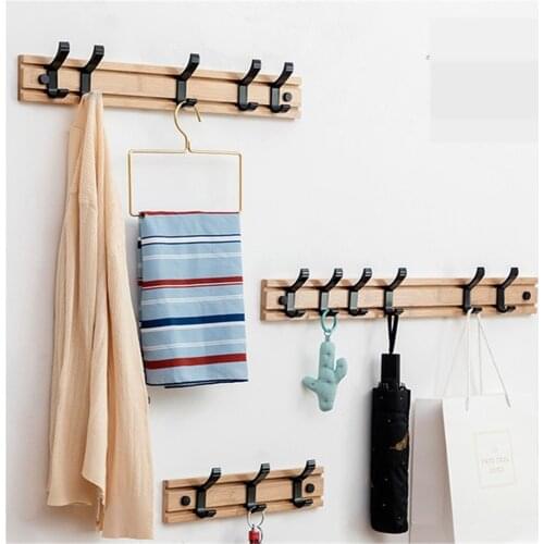 Wall Hooks Solid Wood Wall Hangers Hooks Clothes Shelf Towel Coat Hook Hat Rack Bathroom Wall Hangers Racks Hooks Key Holder