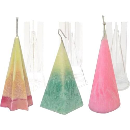 New DIY Handmade Candle Mold Cone Clear Plastic Candle Making Model Reusable Flower Tealight Scented Candle Making Shaping Mould