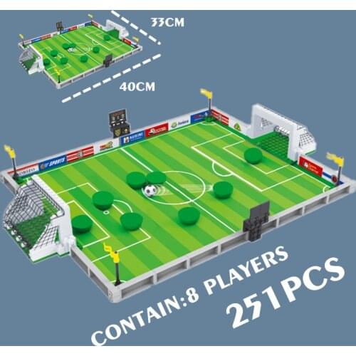 New Soccer Football Field Stadium World Team Player Football Figures Match Building Bricks Blocks Toys Gift Kid Winning Cup