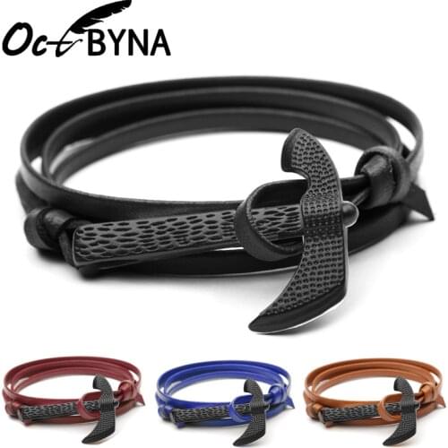 Мужские кожаные браслеты Octbyna China At AliExpress