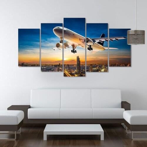 5 Pieces of Nordic Airplane Poster Living Room Bedroom Home Decoration Background Wall Frameless Printing Hanging Painting Core