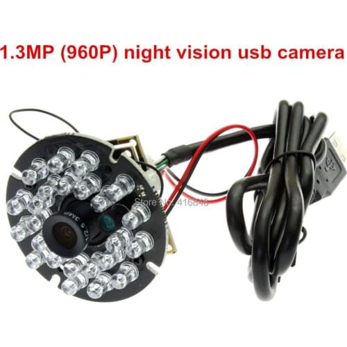 Night vision usb camera board 1280X960 12/3/5m usb cable CMOS AR0130 IR Cut and IR LED usb camera module