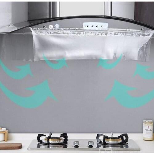 Transparent self-adhesive range hood baffle cooktop paste oil shield DIY Wallpaper for kitchen Oil curtain For Smoke Exhaust