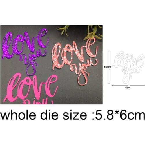 Craft dies Lace Letter Love You Metal Cutting Dies For DIY Scrapbooking dies Album Card Decorative Embossing Folder Stencil dies